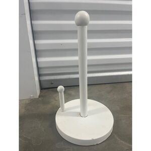 Threshold White Metal Paper Towel Holder Weighted Base Ball Finial 200 10 0433